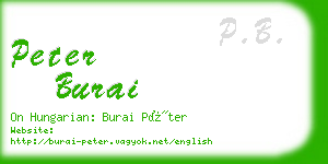 peter burai business card